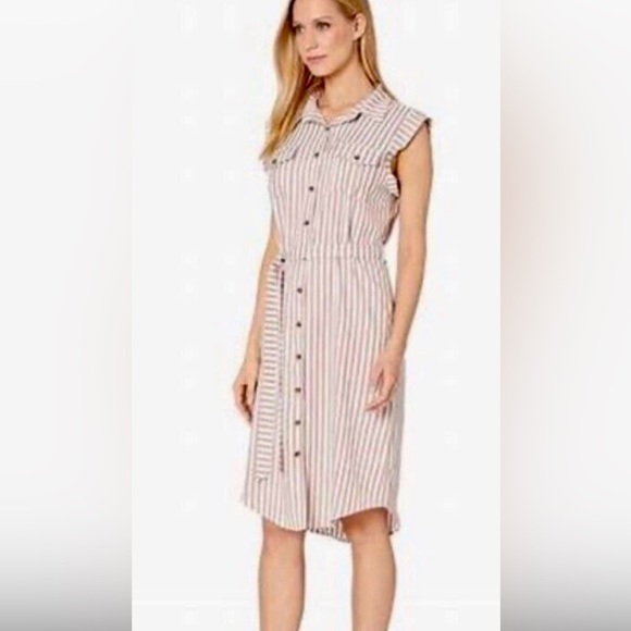 bisnop & young Dresses & Skirts - Bishop & Young button down shift dress size extra small
Brown and white stripe